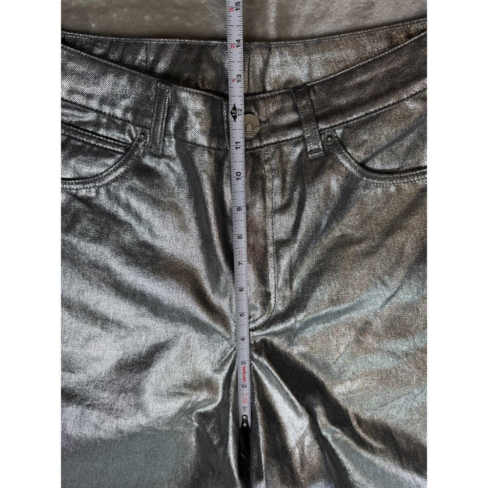 Adidas Originals Firebird Silver Jorts Denim Bermuda Shorts Womens 10 KD2930 NWT - Picture 6 of 9